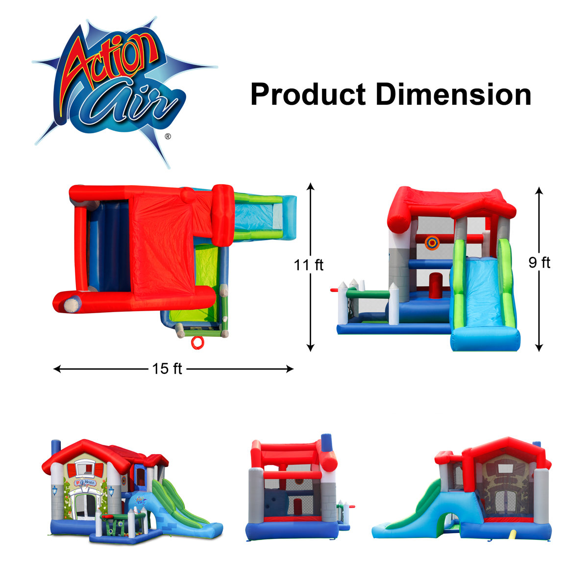 Action Air 9' x 11' Inflatable Bounce House & Reviews Wayfair